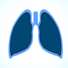 Human lungs with overlap. Medical concept, logo, symbol, icon, vector illustration