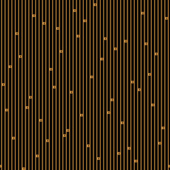 Geometric of vertical stripe with square pattern. Design regular lines gold on black background. Design print for illustration, texture, wallpaper, background.