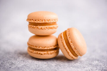 Fototapeta premium Caramel macarons perfect made - isolated
