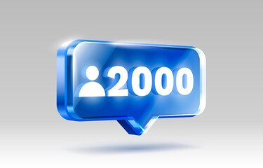 Thank you followers peoples, 2k online social group, happy banner celebrate, Vector