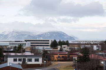 Town of Hornafjordur in south Iceland