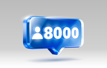 Thank you followers peoples, 8k online social group, happy banner celebrate, Vector