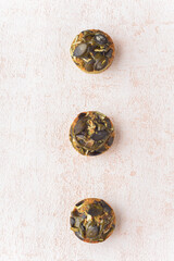 Obraz na płótnie Canvas Financiers - French biscuits with pumpkin seeds in petit four