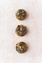 Financiers - French biscuits with pumpkin seeds in petit four
