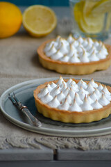 Lemon tartlet closeup