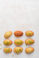 Original French madeleines with pistachio