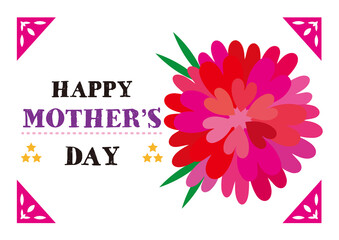 "HAPPY MOTHER'S DAY"  Various Pink Flower Greeting Card