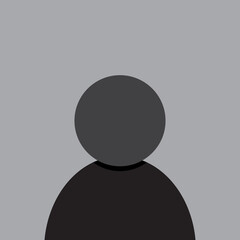 Profile photo placeholder icon design in dark gray tones. Avatar placement icon design. Vector illustration.