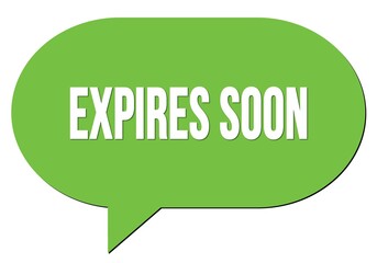 EXPIRES SOON text written in a green speech bubble