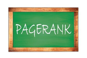 Obraz premium PAGERANK text written on green school board.