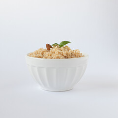 bowl de risotto de almendras