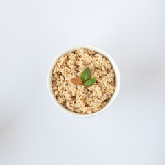 bowl de risotto de almendras