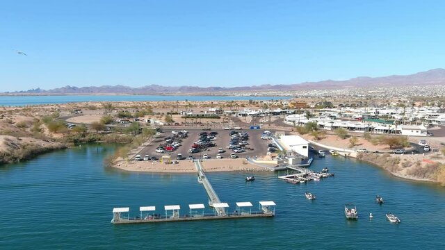 Boat landing. Site 6 at the island in Lake Havasu City, Arizona.