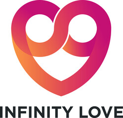 Modern Infinity Heart Line Logo. Love Identity Brand and App Icon Symbol. Commercial Concept Set Template Vector
