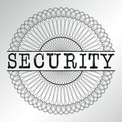 Security Rossette Stamp. Digital Seal Vector Design Icon. Security Watermark Bank Style.