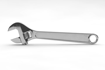 Adjustable wrench isolated on white background, 3d render