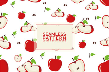 Seamless pattern with apple. Colorful apple for print, banner, poster, wallpaper, background. Apple vector Illustration