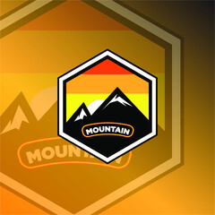 Simple Modern Mountain Logo Design Vector