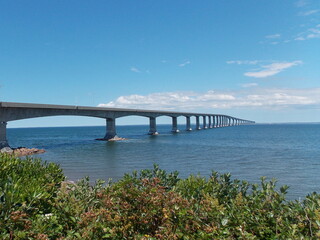 Confederation bridge from New-Brunswick side Canada