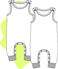 Sleeveless Bodysuit design vector illustration. You can use it as a template in your baby fashion designs.