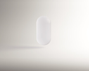 Illustration of a white capsule pill on a white background