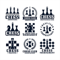 Chess design premium logo collection