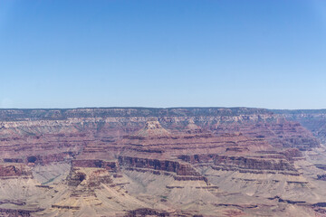 Fototapeta na wymiar Clear skies and The Grand Canyon. that is a huge valley cut by the Colorado River.