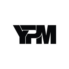 YPM letter monogram logo design vector