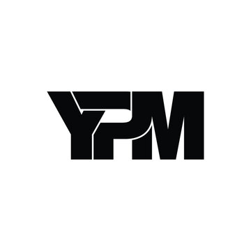 YPM letter monogram logo design vector
