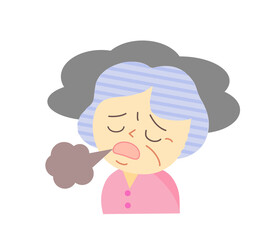 Illustration of menopause in elderly women
