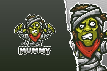 Mummy Zombie Mascot Logo Template