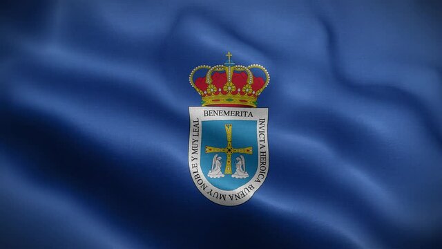 Oviedo Spain Flag Loop Background 4K