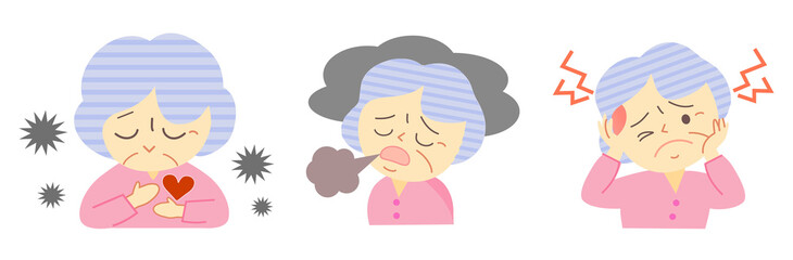 Illustration of menopause in elderly women