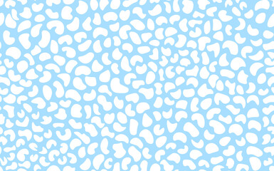 Abstract modern leopard seamless pattern. Animals trendy background. Blue and white decorative vector stock illustration for print, card, postcard, fabric, textile. Modern ornament of stylized skin