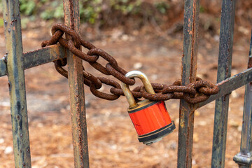 rusty chain and padlock