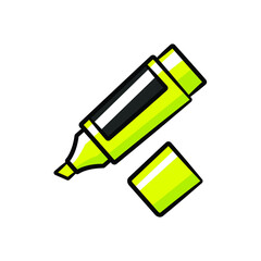 Highlight pen in drawing style isolated vector. Hand drawn object illustration for your presentation, teaching materials or others.