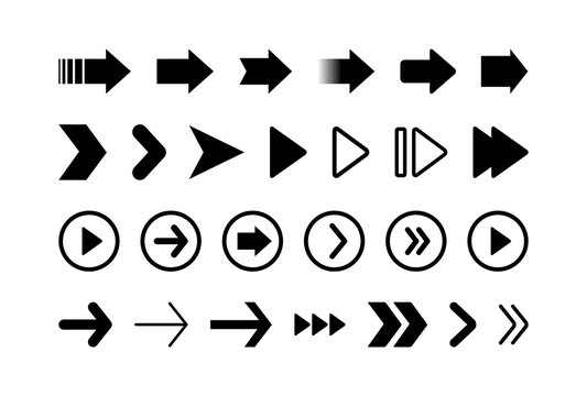 Arrow collection. Arrows black set icons. Collections for app, web design