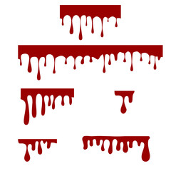 paint dripping on white background. dripping liquid sign. paint flows symbol. dripping blood logo. flat style.