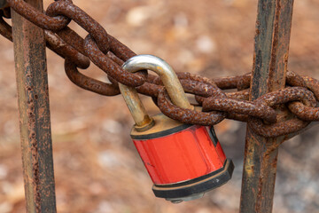 rusty chain and padlock 