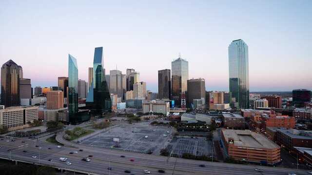 Dallas Skyline Sunset Timelapse