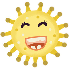 Illustration vector graphic of cute virus or little monster. Perfect for print product, sticker, etc.