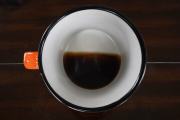 coffee cup on tilted angle