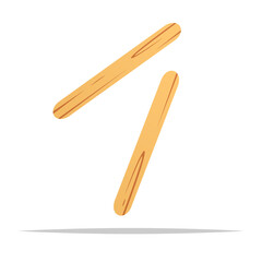 Wooden ice cream sticks vector isolated illustration