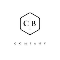 initial CB logo design vector