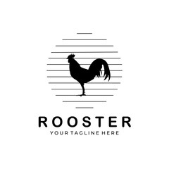 Fototapeta na wymiar Rooster vintage logo vector illustration design