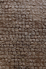 Cobblestone Pavement Aged and Rough Wide Angle