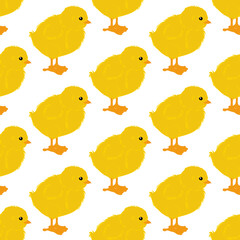 Chicken cute animal vector illustration seamless pattern