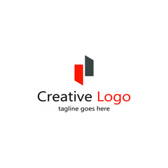 abstract logo with two squares colored in orange and dark gray