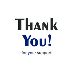 sentence thank you for your support in black and blue