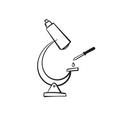 hand drawn doodle microscope test tube illustration icon isolated